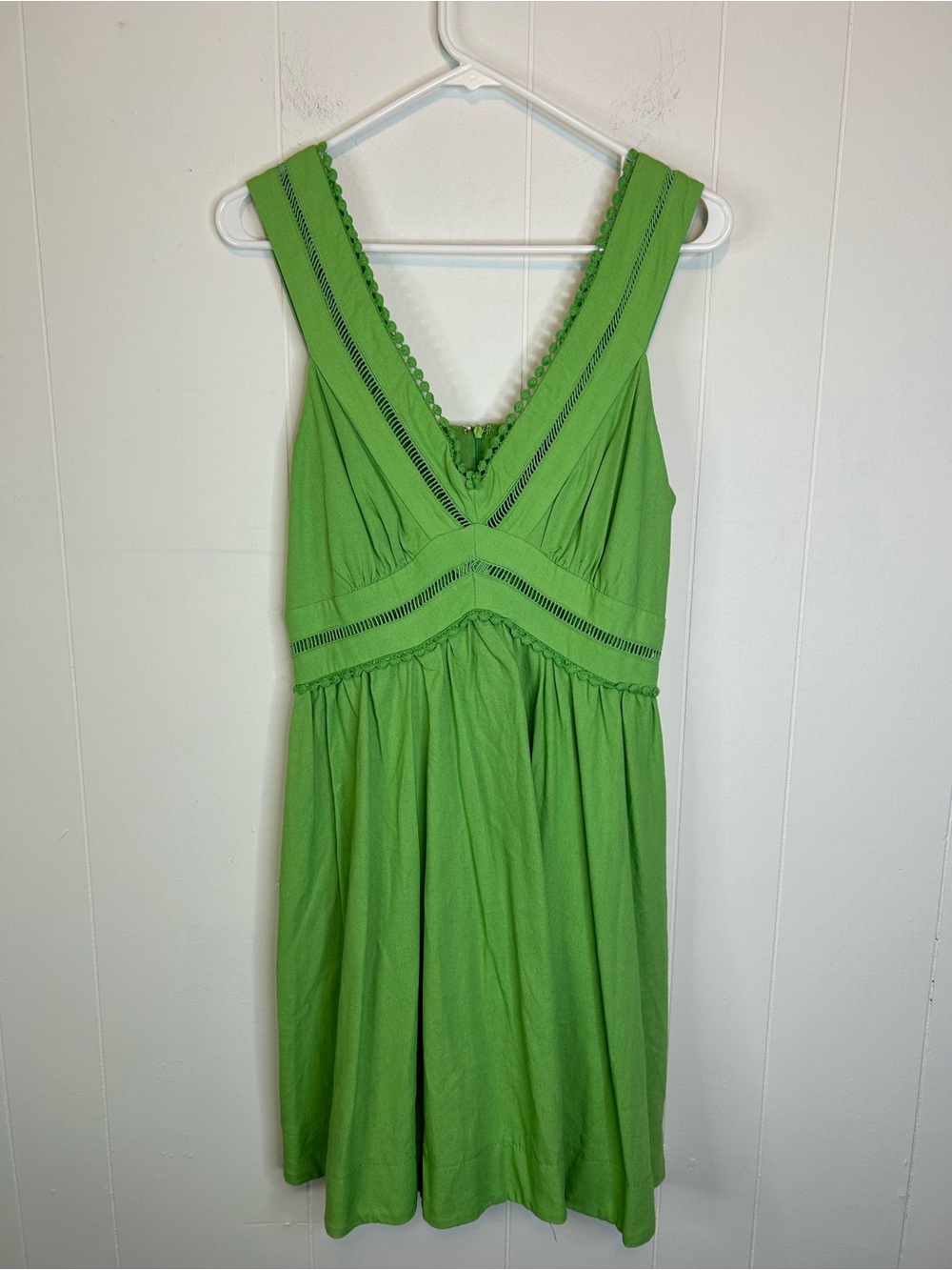 Taylor Women’s Size 8 Cotto Linen Blend Sleeveless Dress Green 425